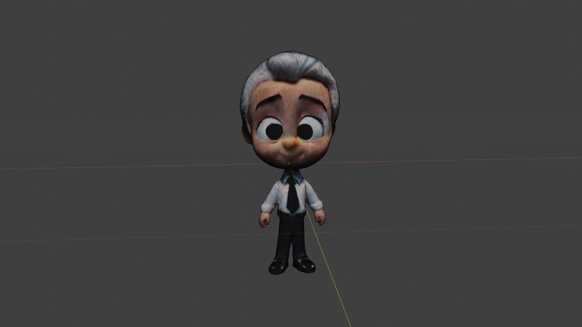 Professor Cartoon  Low-poly 3D model_7
