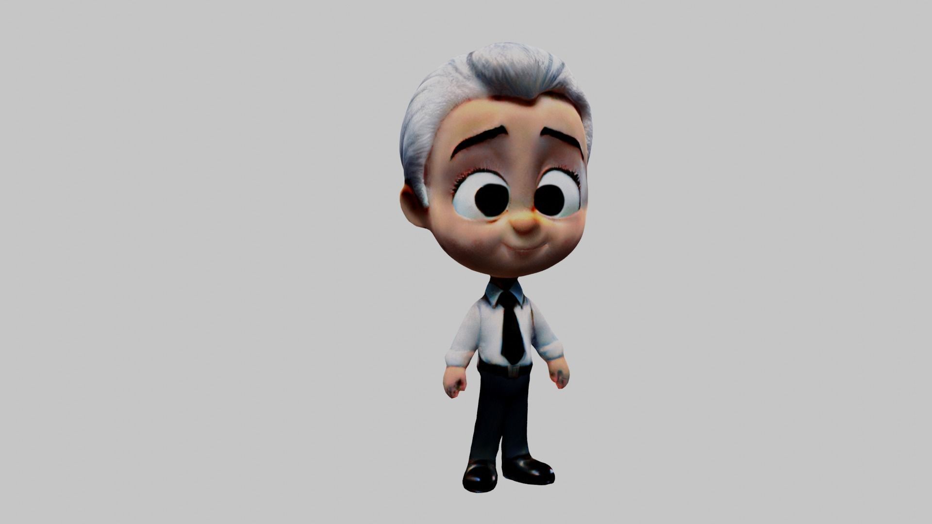 Professor Cartoon  Low-poly 3D model_5