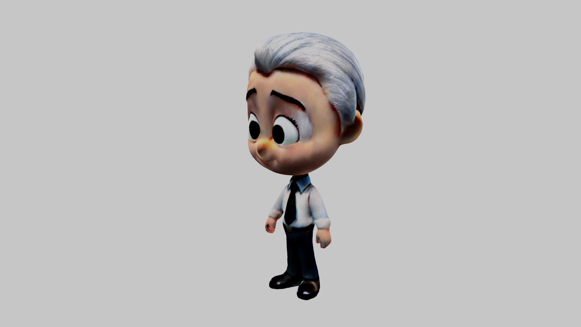 Professor Cartoon  Low-poly 3D model_2