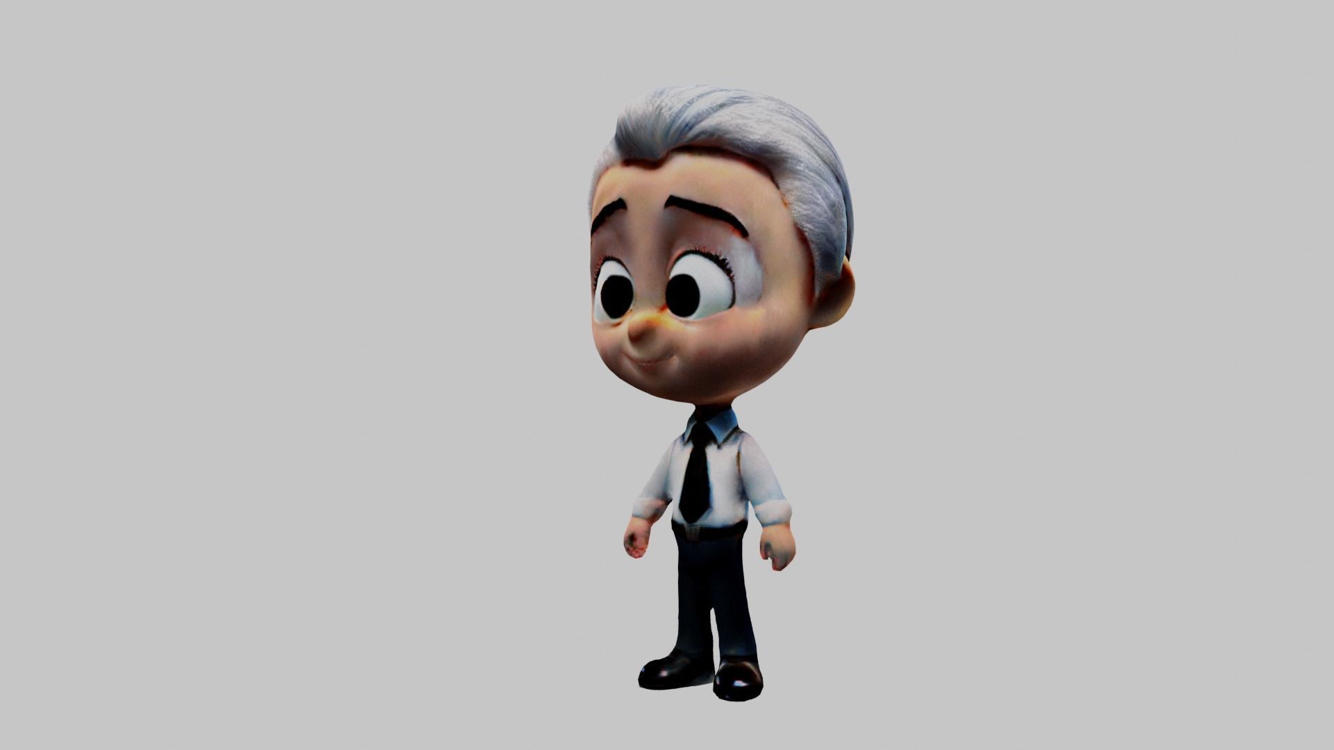 Professor Cartoon  Low-poly 3D model_4