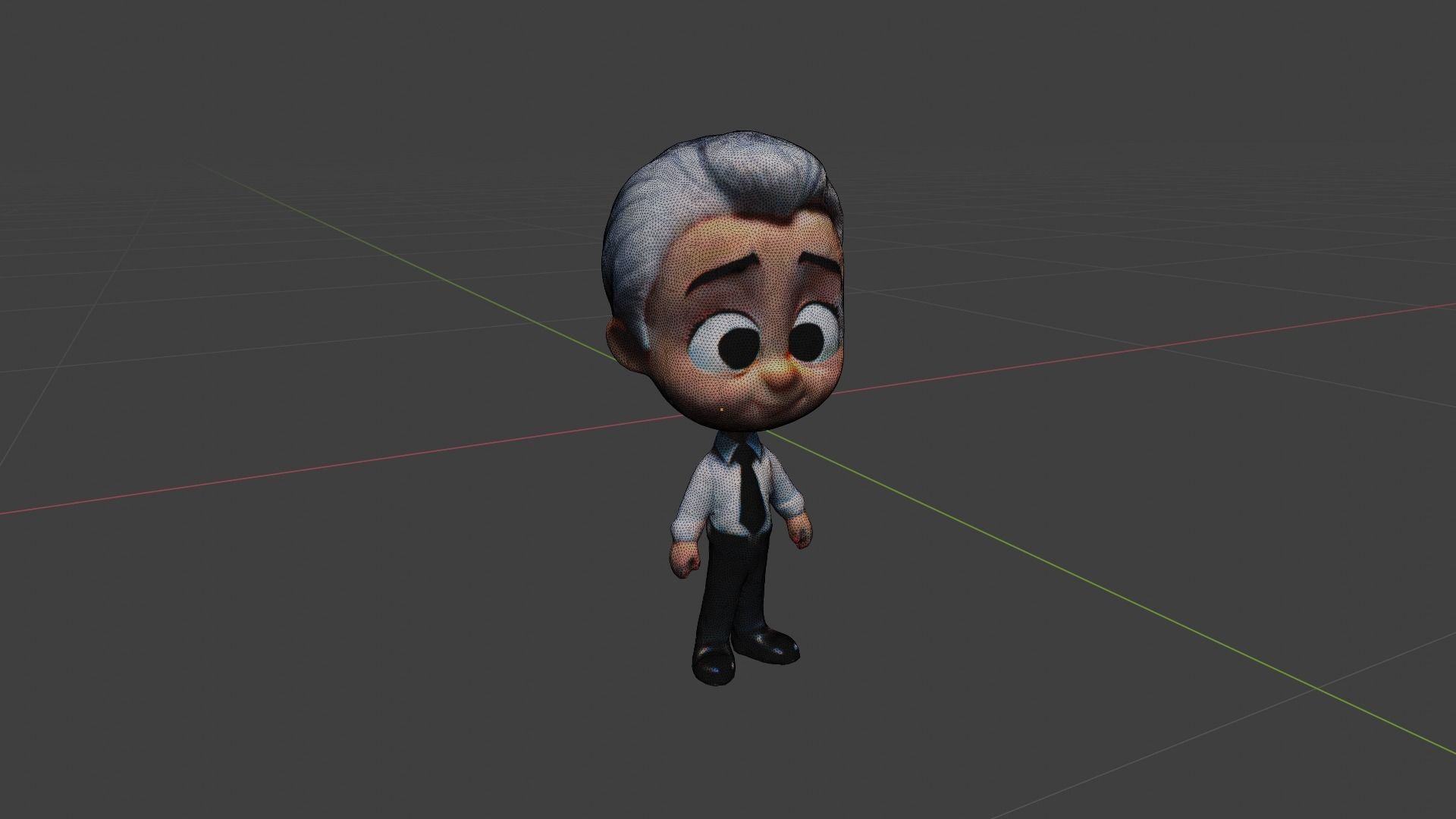 Professor Cartoon  Low-poly 3D model_6