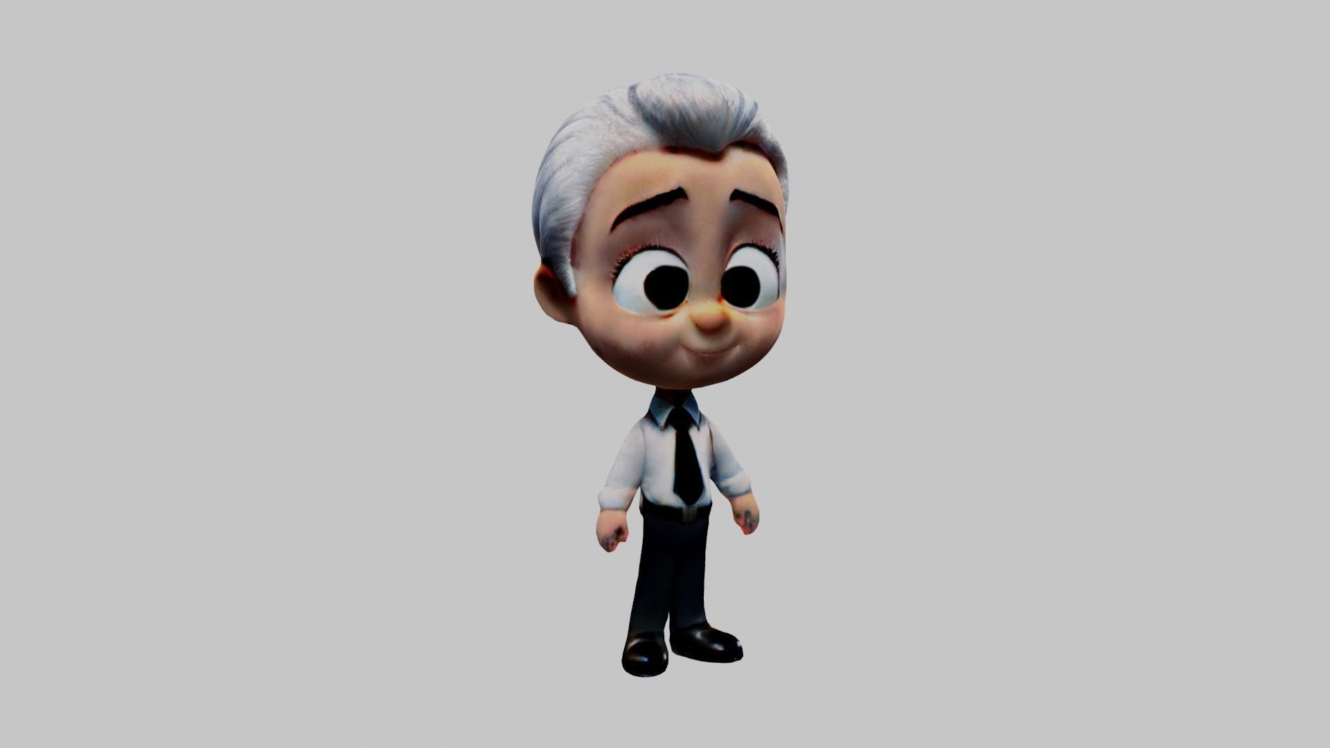 Professor Cartoon  Low-poly 3D model_1