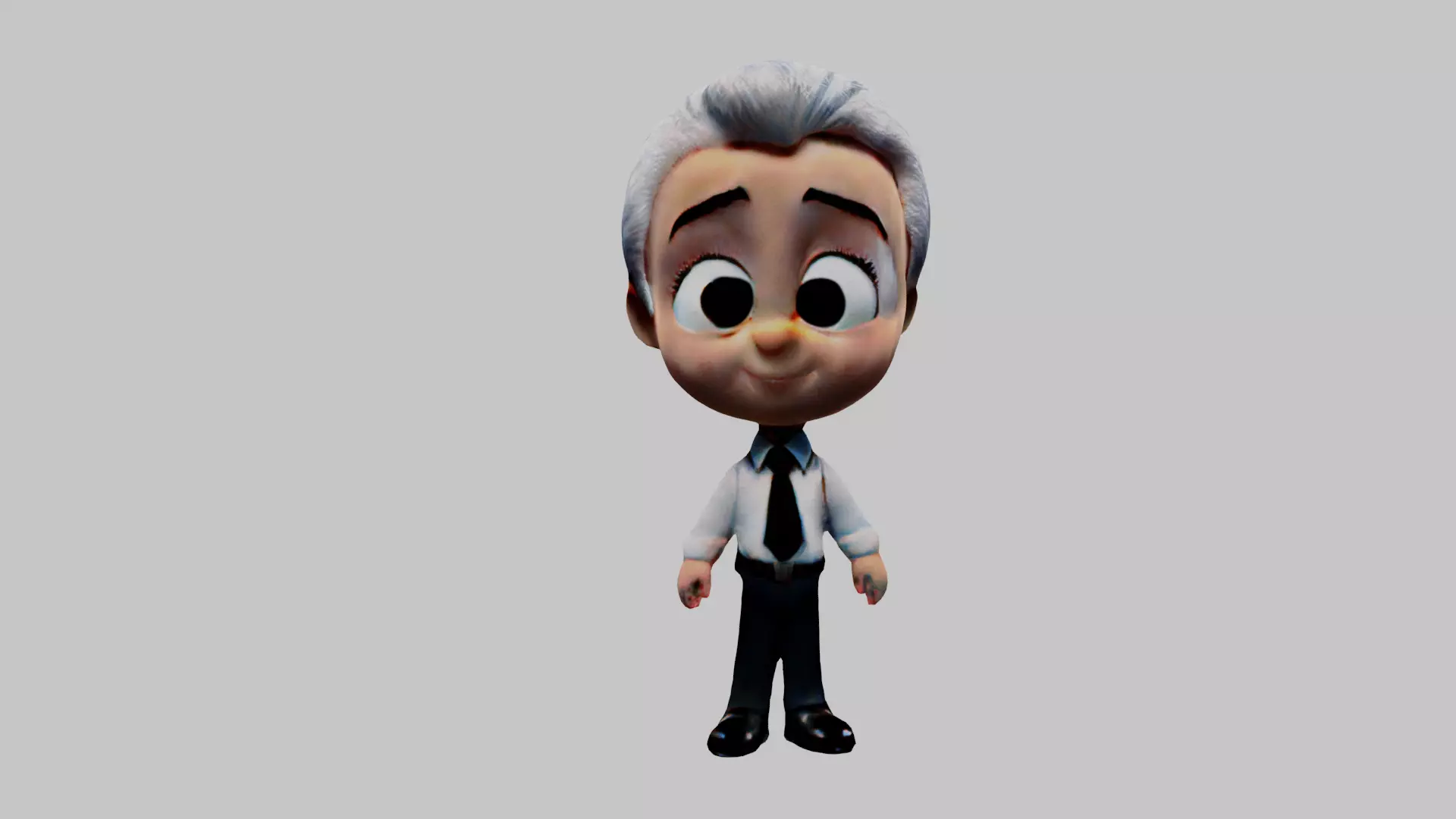 Professor Cartoon  Low-poly 3D model_0