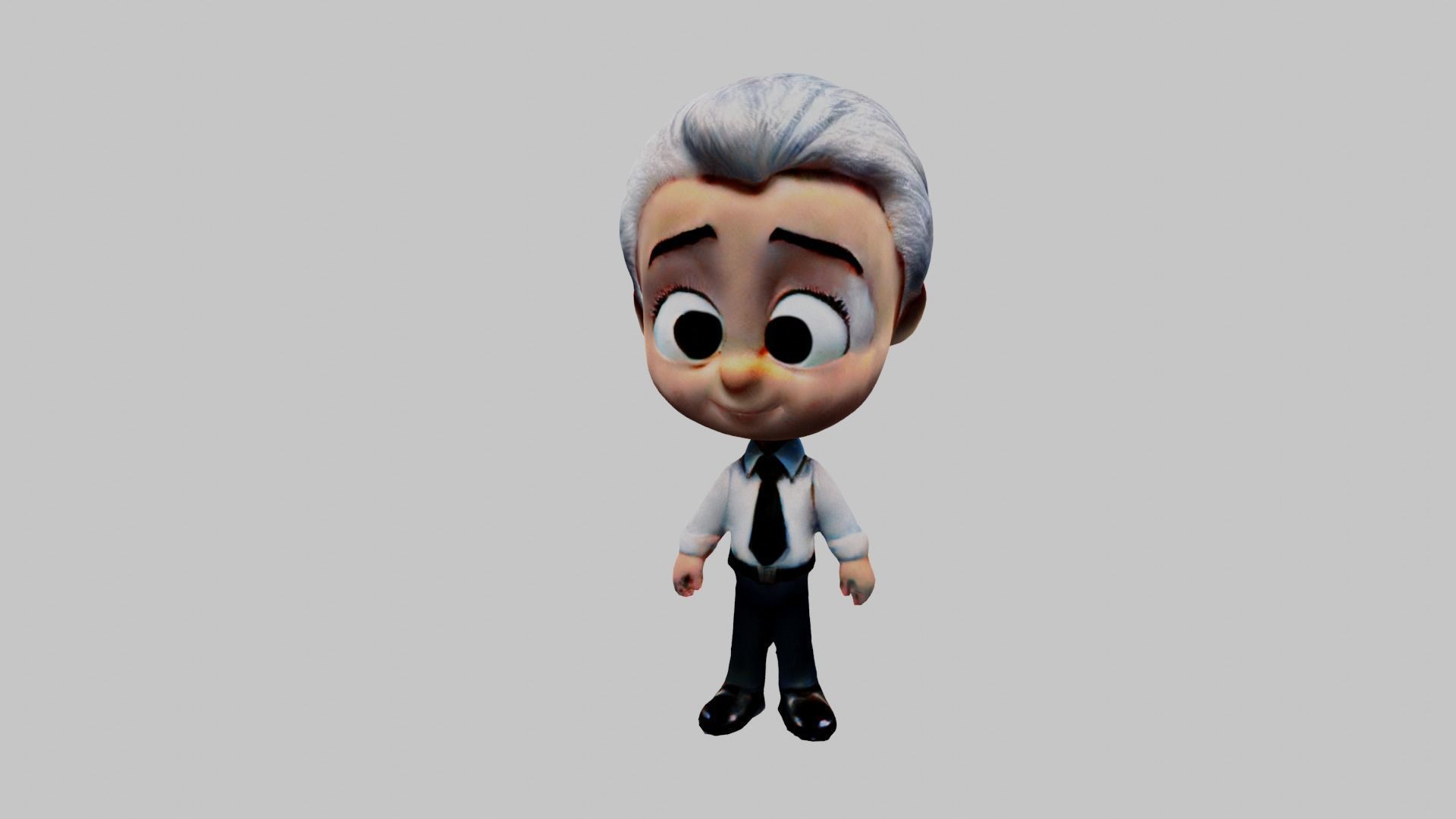 Professor Cartoon  Low-poly 3D model_3