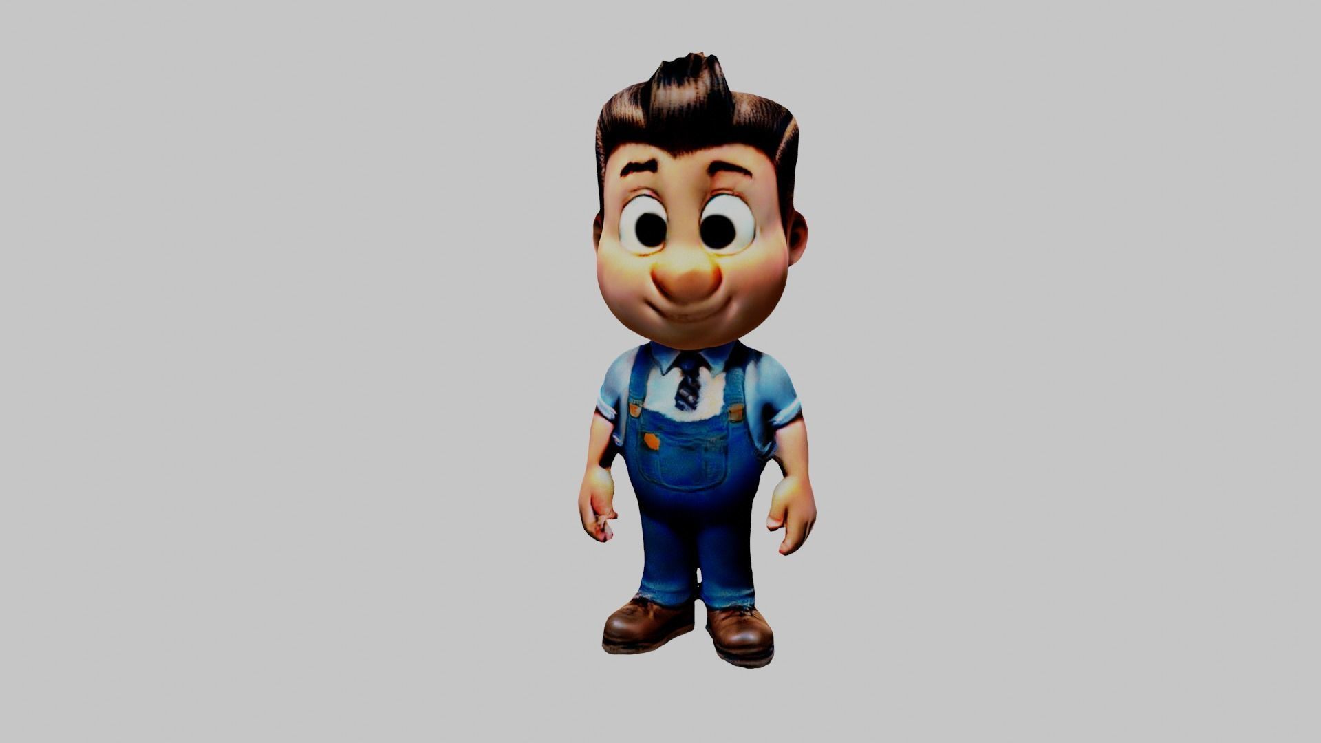 Cartoon Character Worker Low-poly 3D model_3