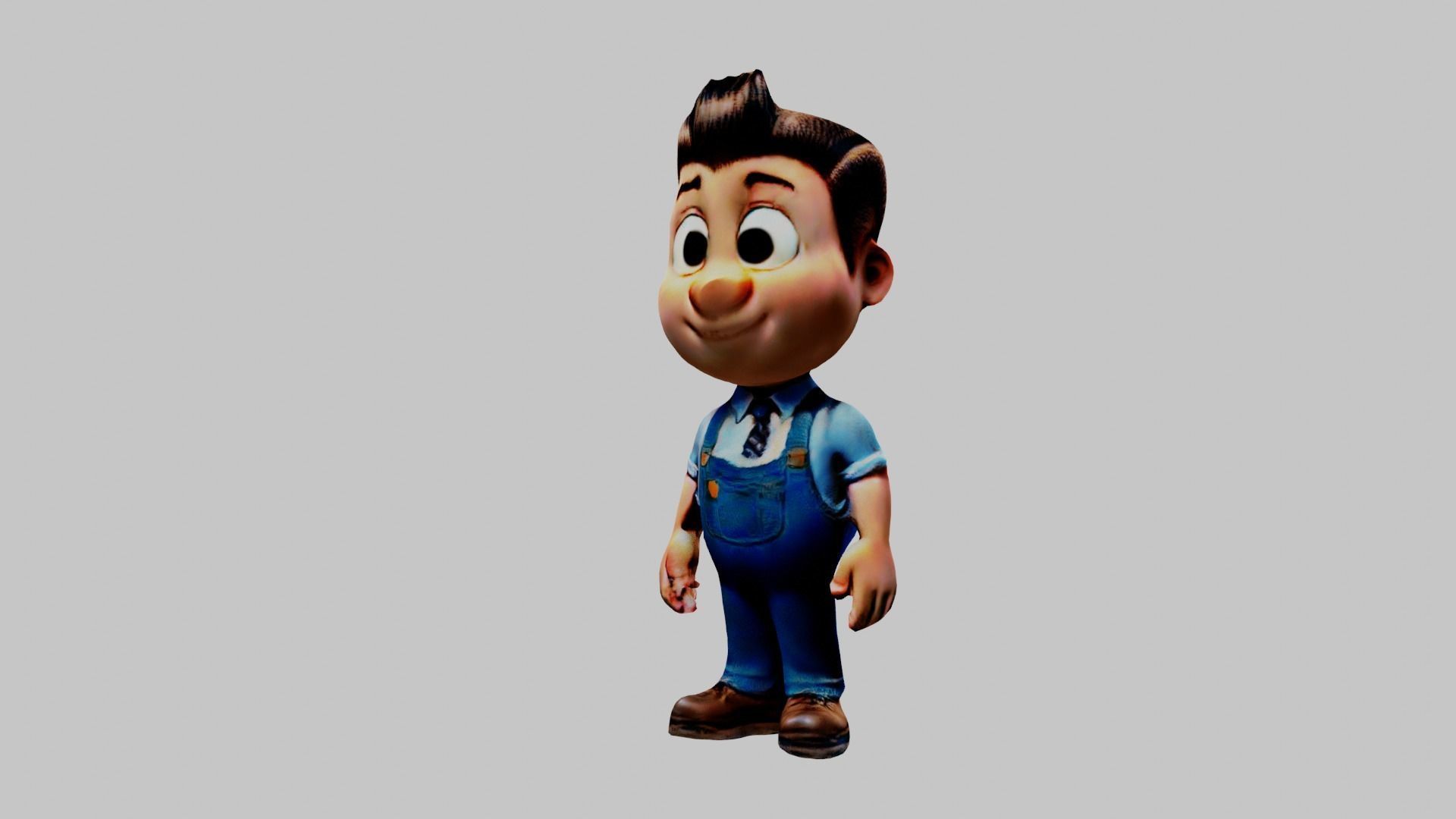 Cartoon Character Worker Low-poly 3D model_4