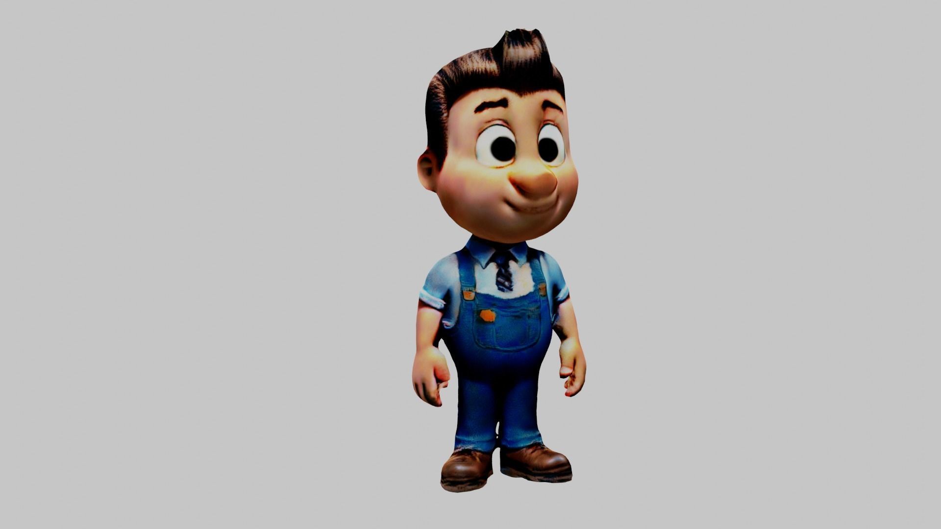 Cartoon Character Worker Low-poly 3D model_5