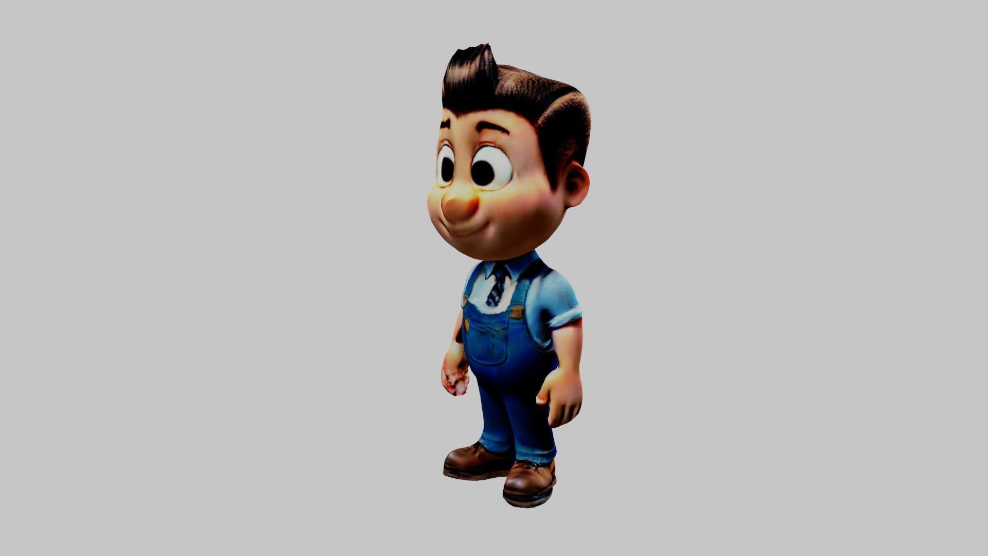 Cartoon Character Worker Low-poly 3D model_2