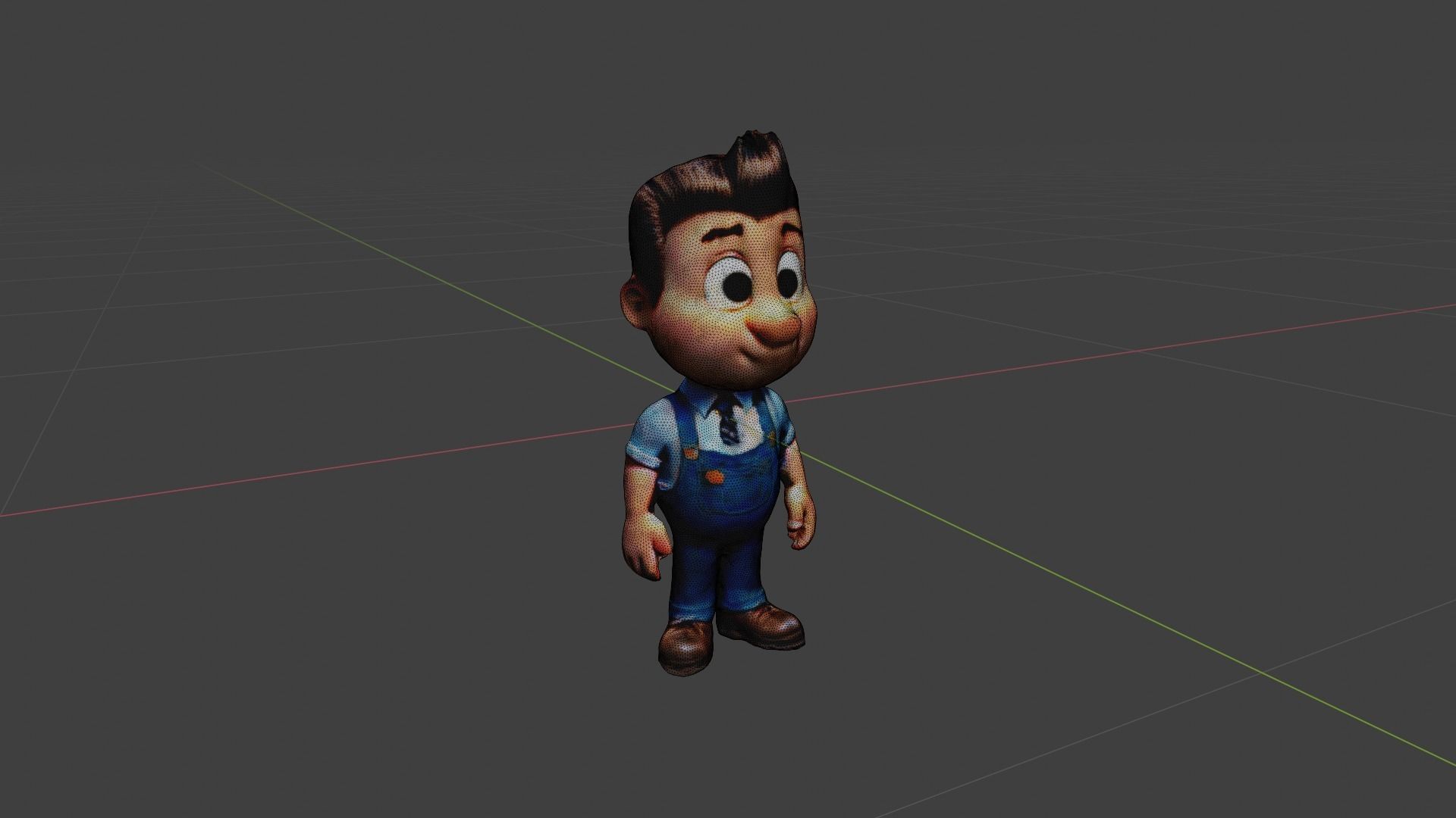 Cartoon Character Worker Low-poly 3D model_6