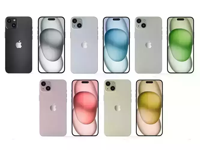 Apple iPhone 15 Plus All Colors 3D Model Collection Apple iPhone 15 Plus All Colors 3D Model Collection
