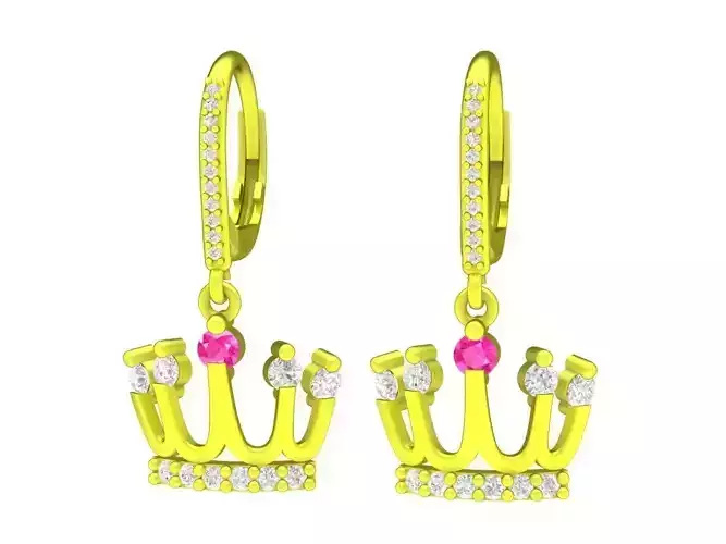 6743 Crown Diamond Earrings