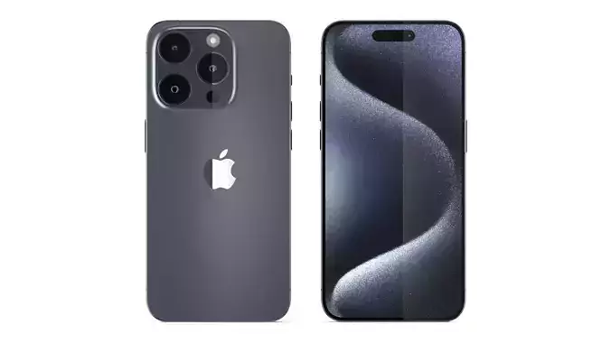 Apple iPhone 15 Pro Blue Titanium 3D model
