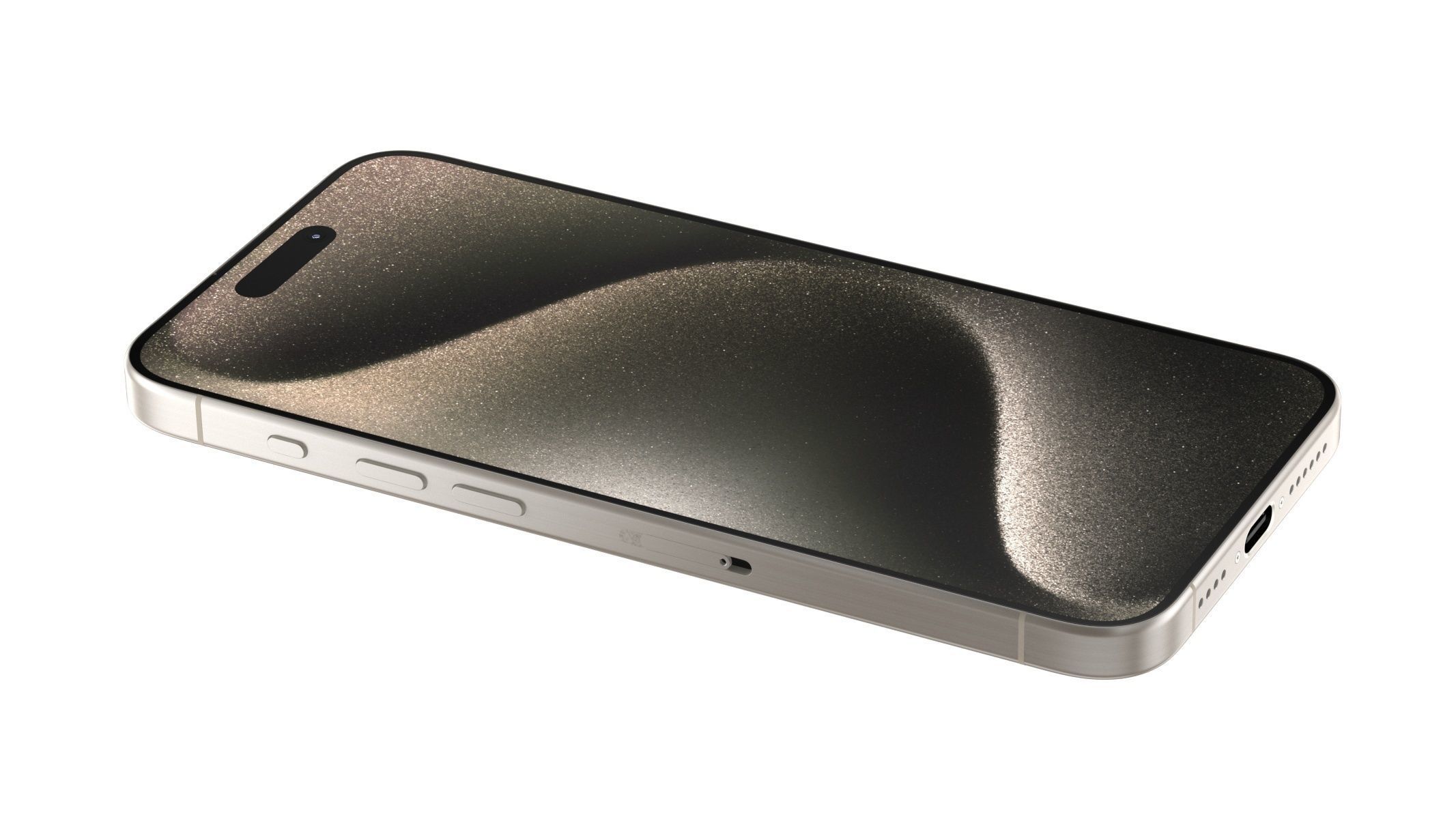 Apple iPhone 15 Pro Natural Titanium 3D model_4