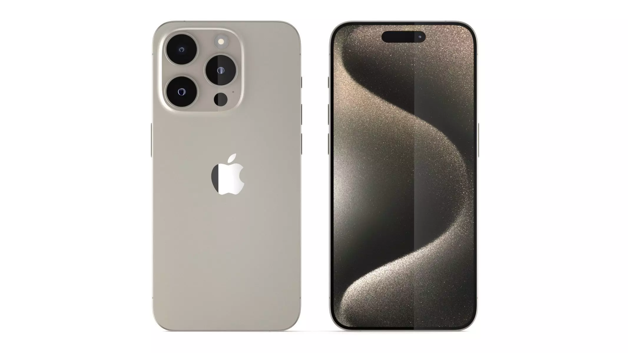 Apple iPhone 15 Pro Natural Titanium 3D model_0