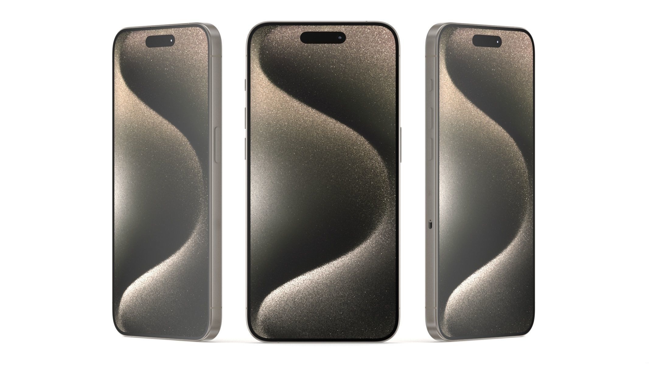 Apple iPhone 15 Pro Natural Titanium 3D model_7