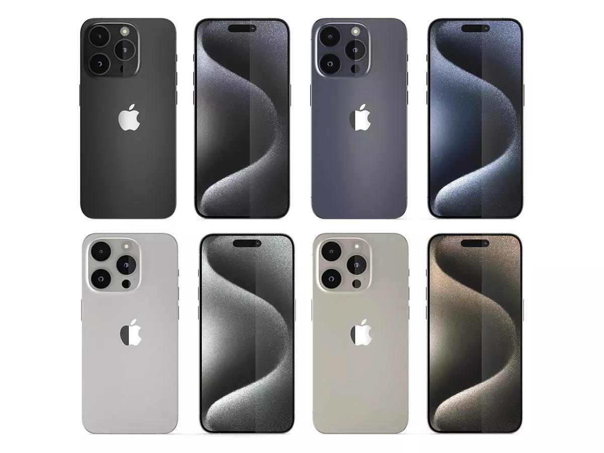 Apple iPhone 15 Pro All Colors 3D Model Collection_0