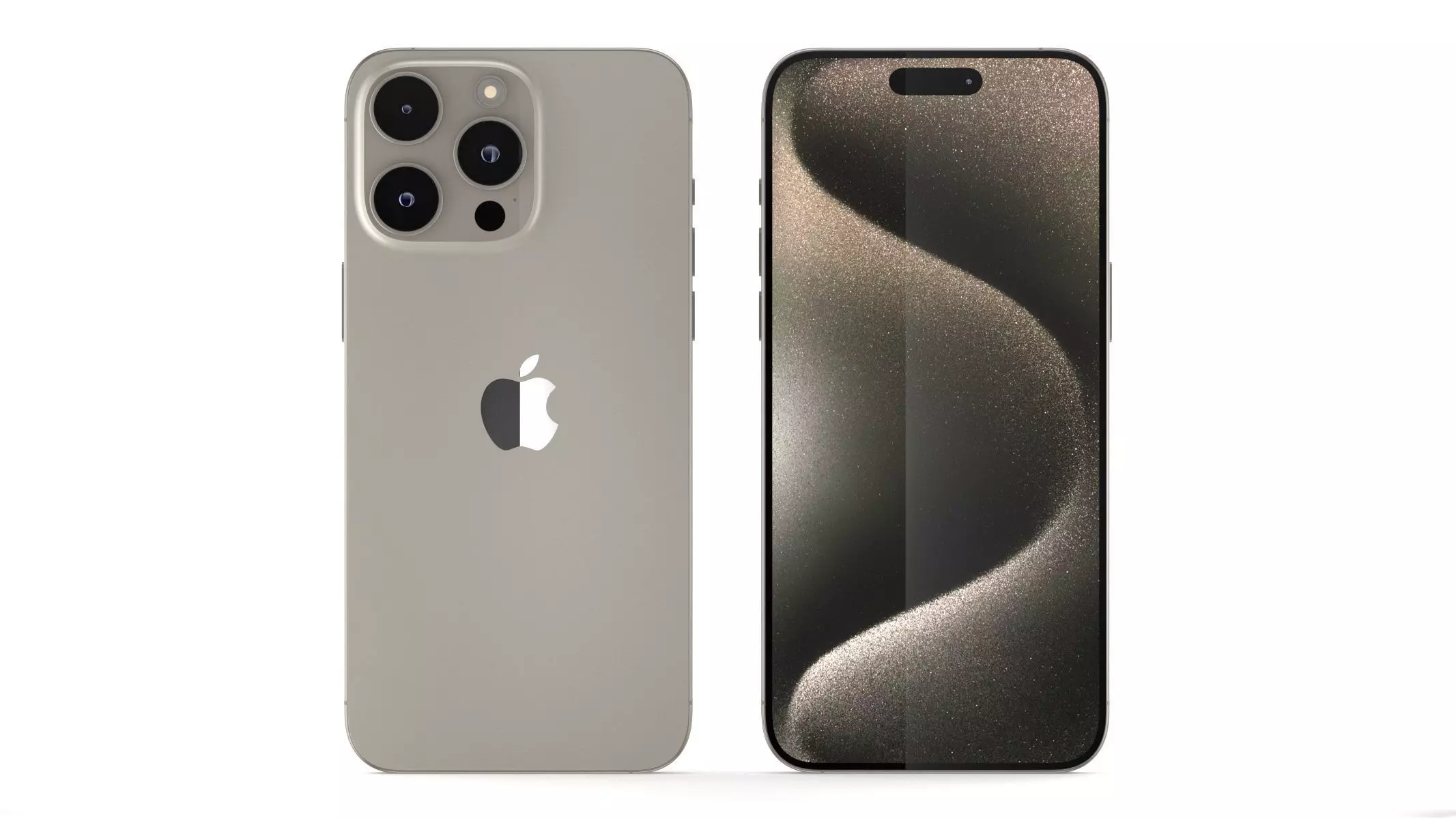 Apple iPhone 15 Pro Max Natural Titanium 3D model_0