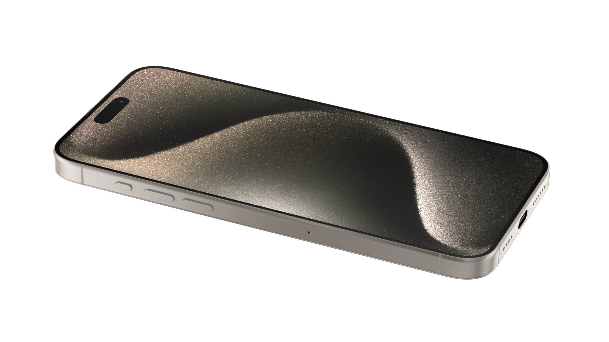 Apple iPhone 15 Pro Max Natural Titanium 3D model_4