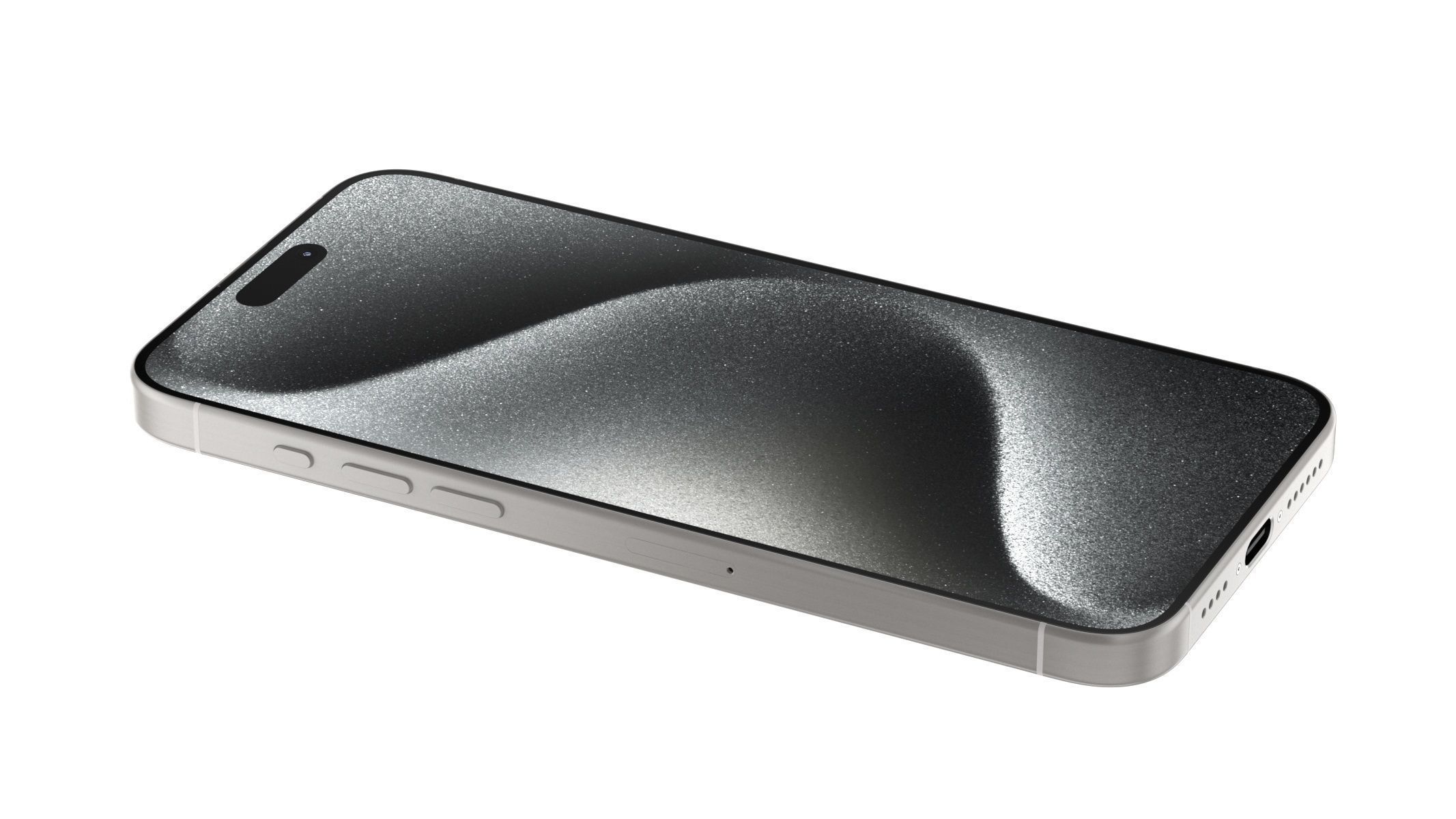 Apple iPhone 15 Pro Max White Titianium 3D model_4