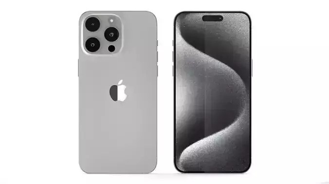 Apple iPhone 15 Pro Max White Titianium 3D model