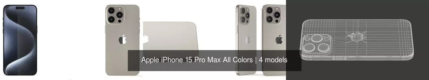 Apple iPhone 15 Pro Max All Colors 3D Model Collection_1