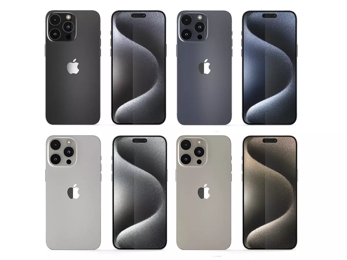 Apple iPhone 15 Pro Max All Colors 3D Model Collection_0