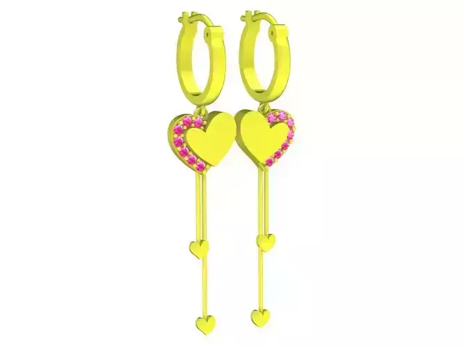 6761 Fashion Heart Diamond Earrings