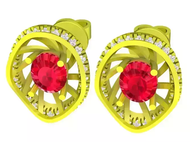 6762 Art Diamond Earrings