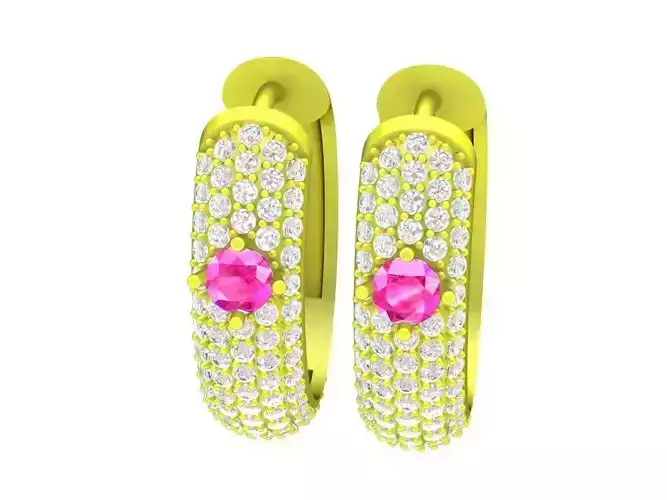 6766 Art Diamond Earrings For Lady