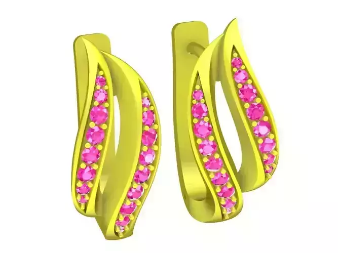 6767 Art Diamond Earring for lady