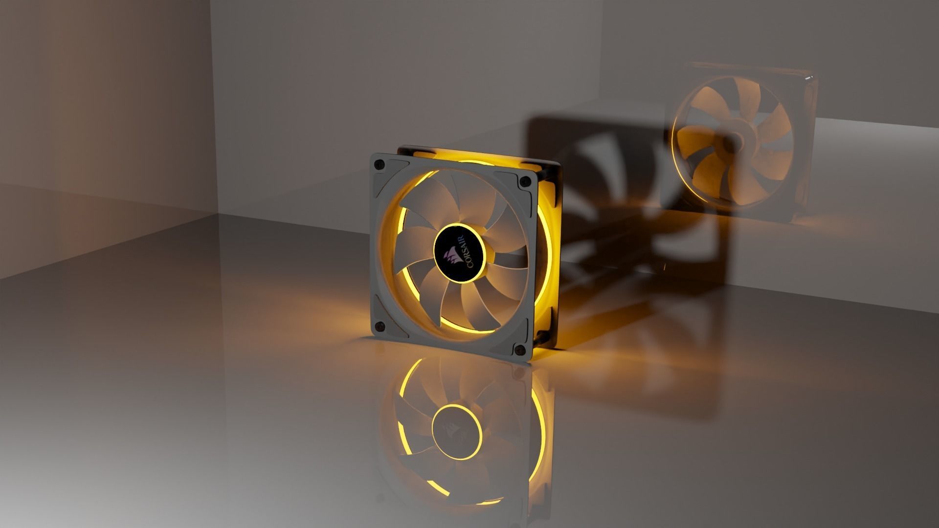 Corsair RGB Cooling Fan Animated Free 3D model_1