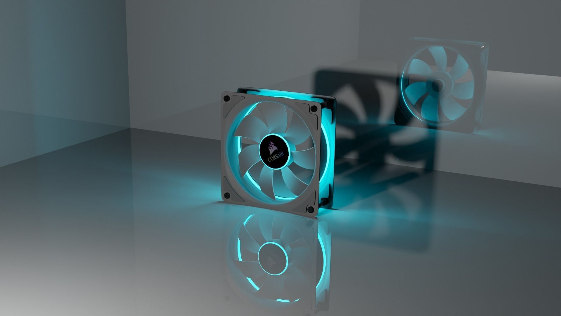 Corsair RGB Cooling Fan Animated Free 3D model_3