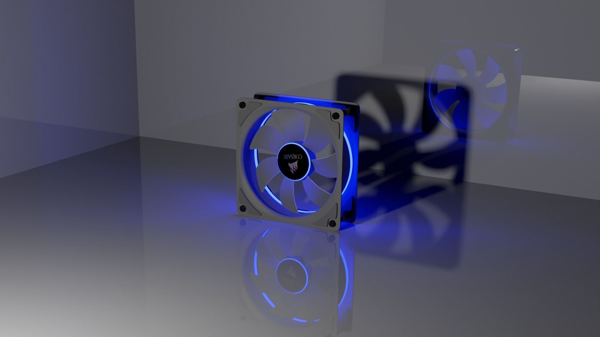 Corsair RGB Cooling Fan Animated Free 3D model_4