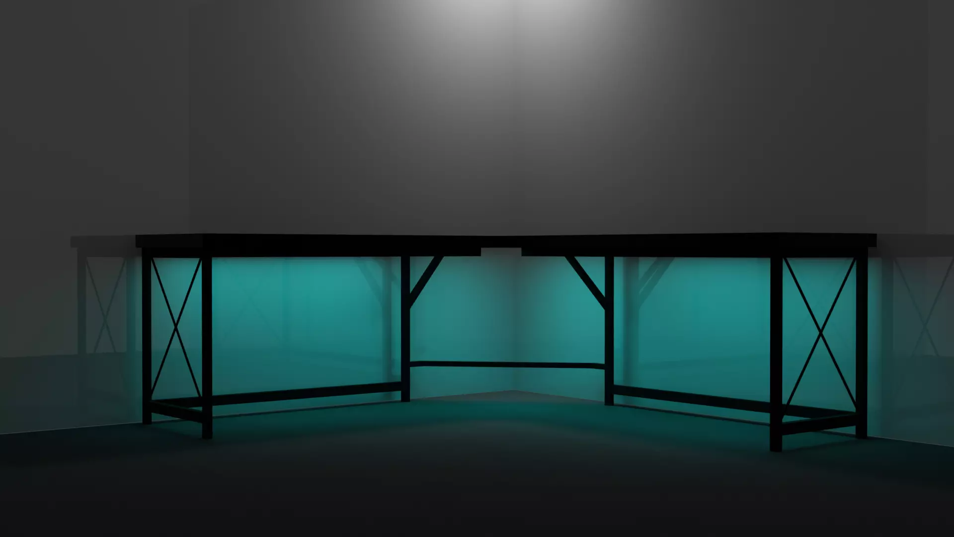 L Shaped Gaming Desk Free 3D model_0