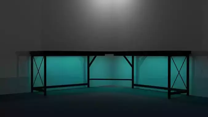 L Shaped Gaming Desk Free 3D model