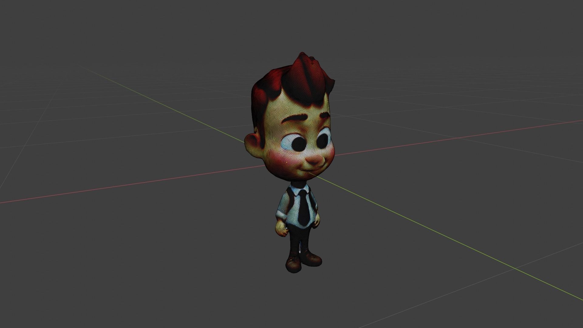 Cartoon Character Boy Low-poly 3D model_6