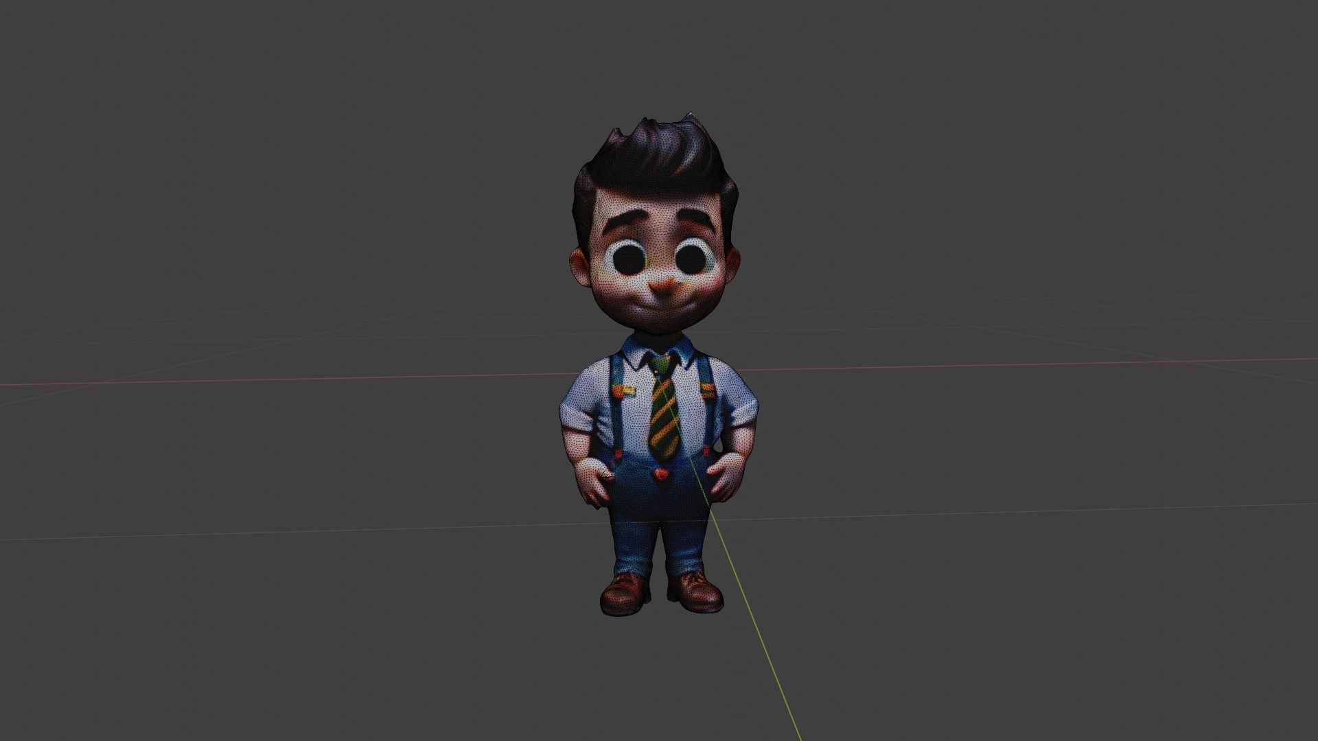   Cartoon Character Boy Low-poly 3D model_7