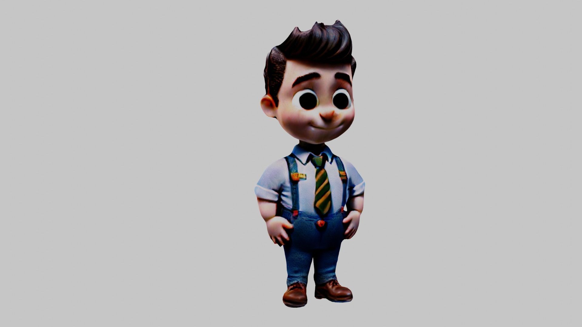   Cartoon Character Boy Low-poly 3D model_5