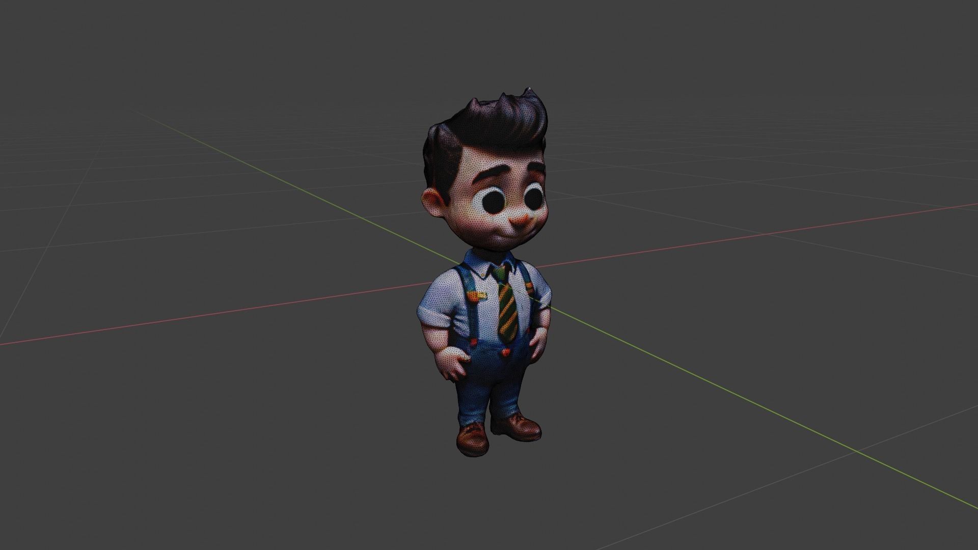   Cartoon Character Boy Low-poly 3D model_6