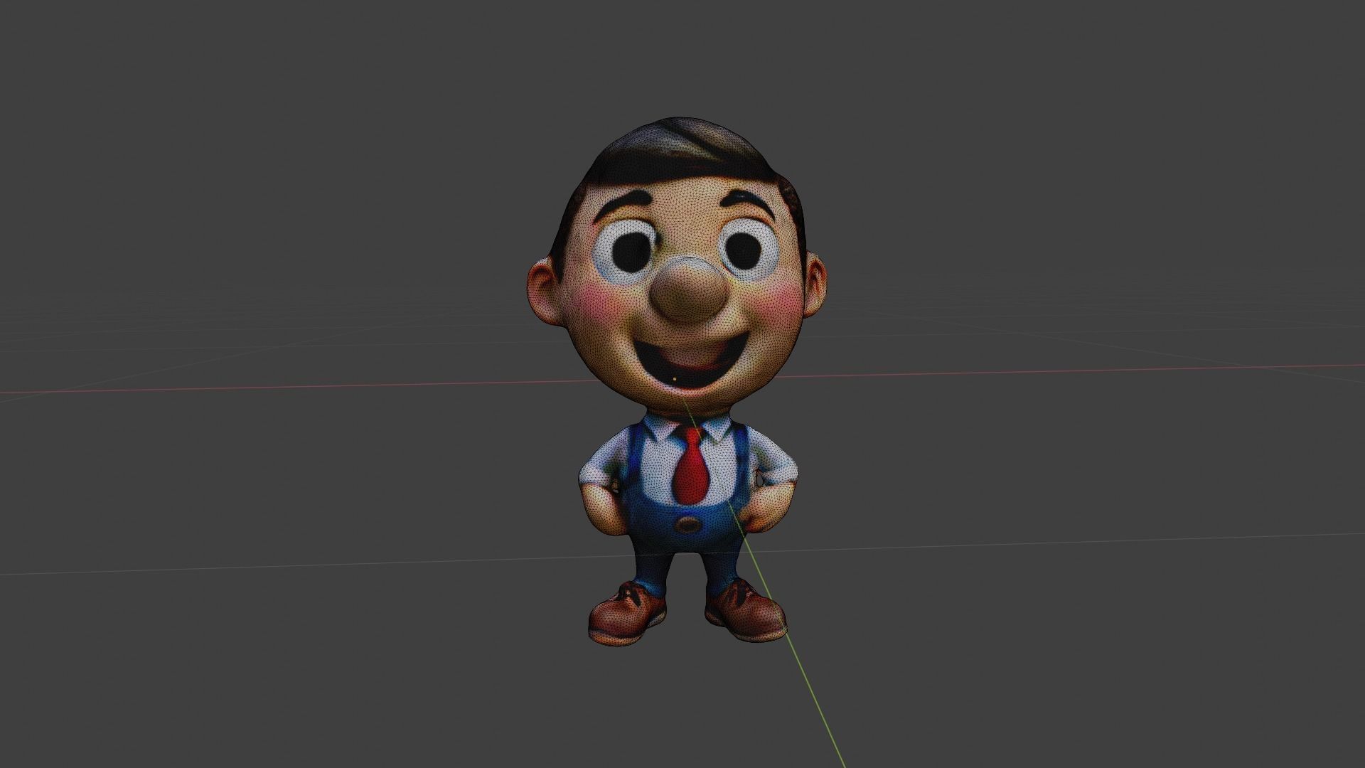  Cartoon Character Boy Low-poly 3D model_7