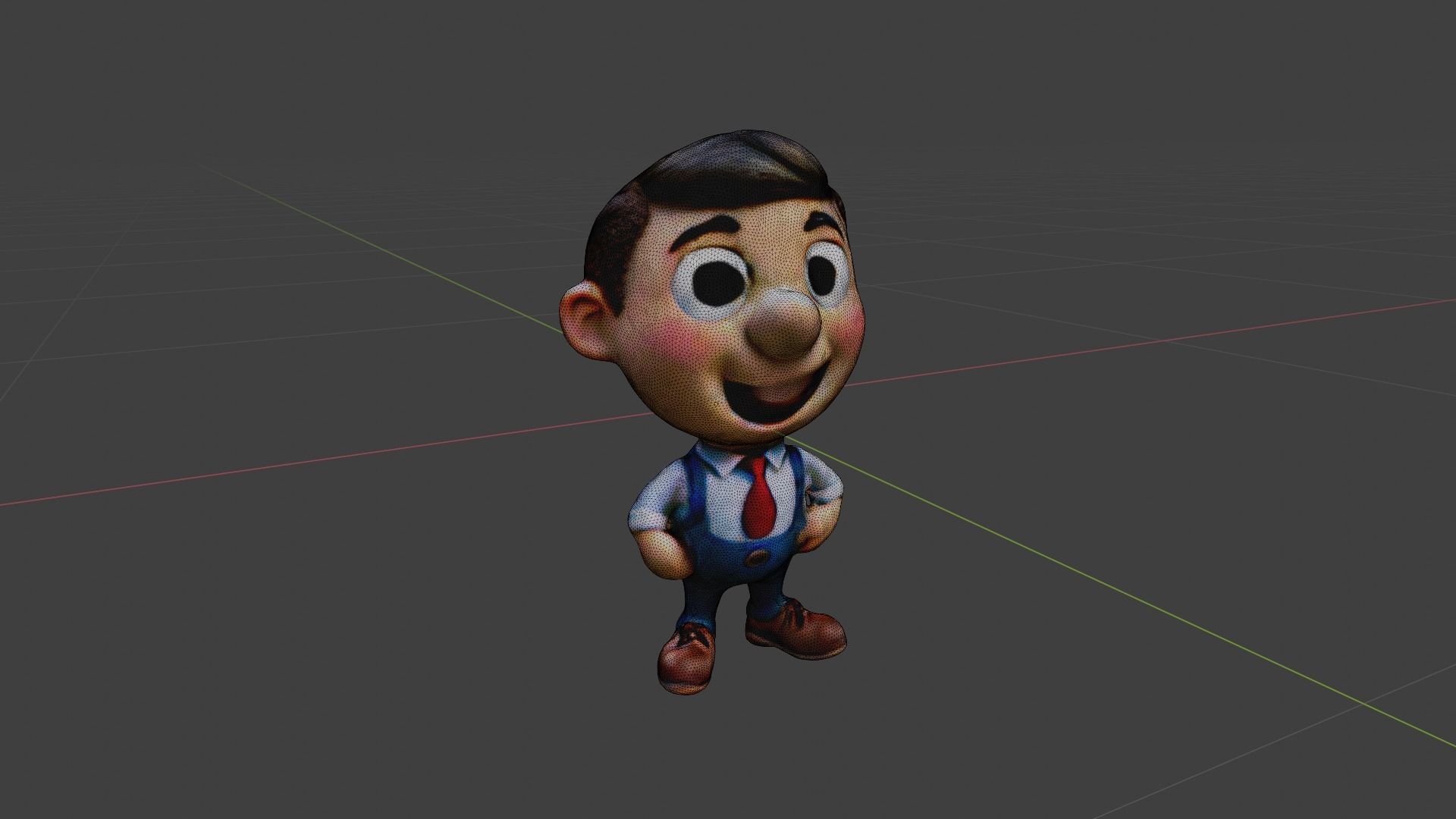  Cartoon Character Boy Low-poly 3D model_6