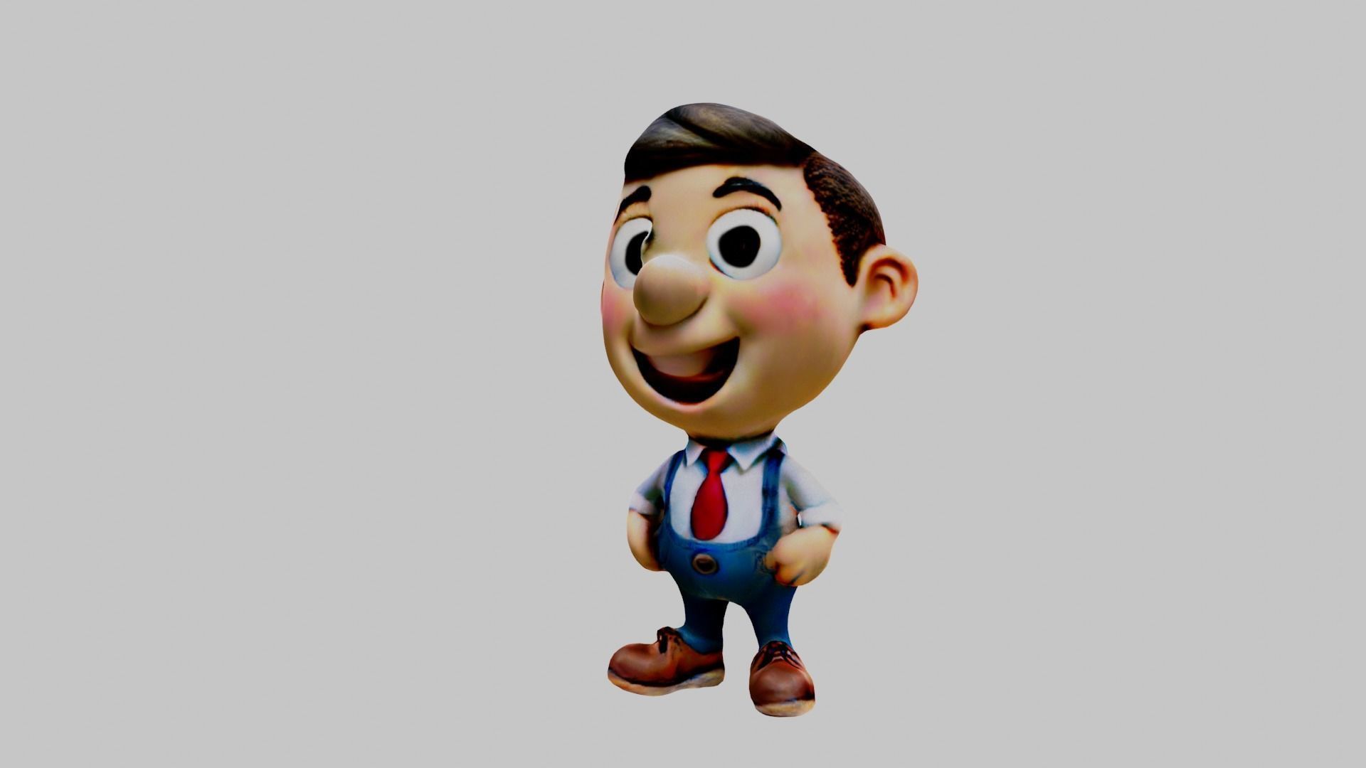  Cartoon Character Boy Low-poly 3D model_4