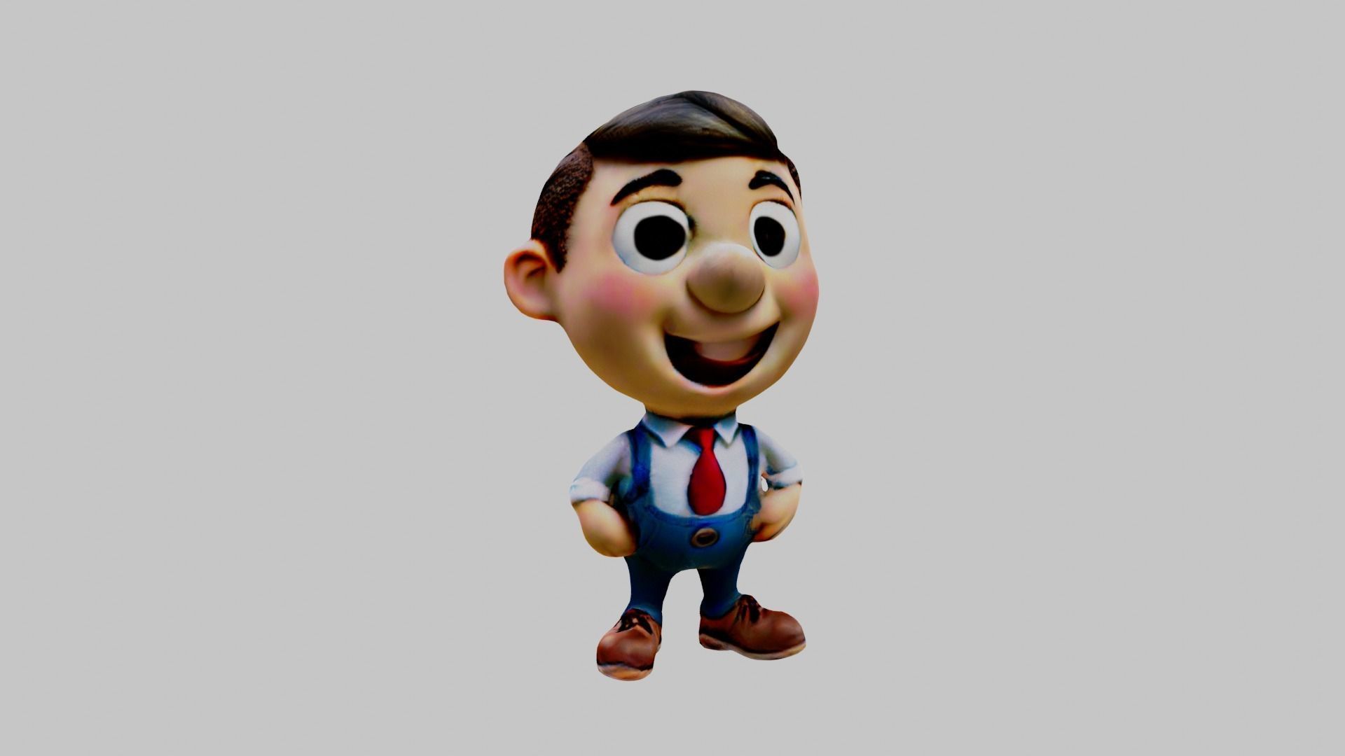  Cartoon Character Boy Low-poly 3D model_1