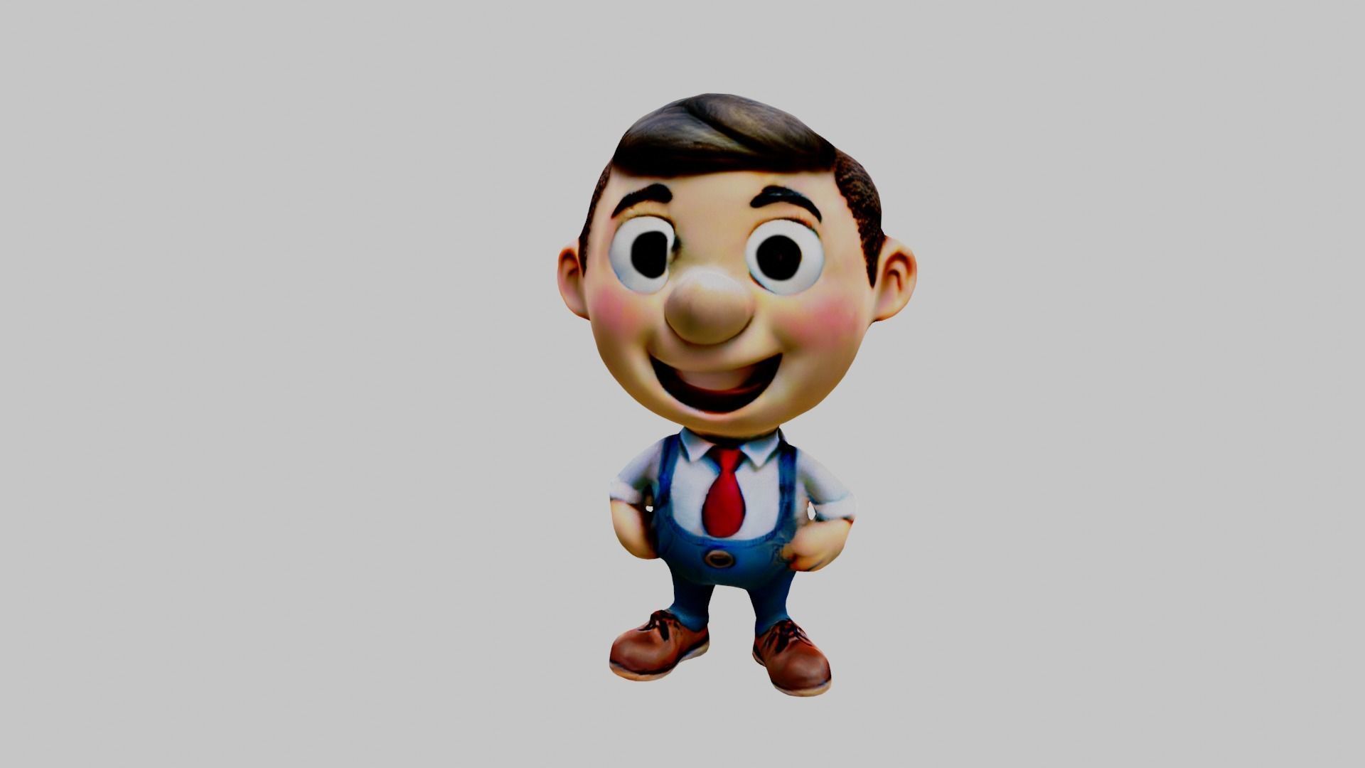  Cartoon Character Boy Low-poly 3D model_3