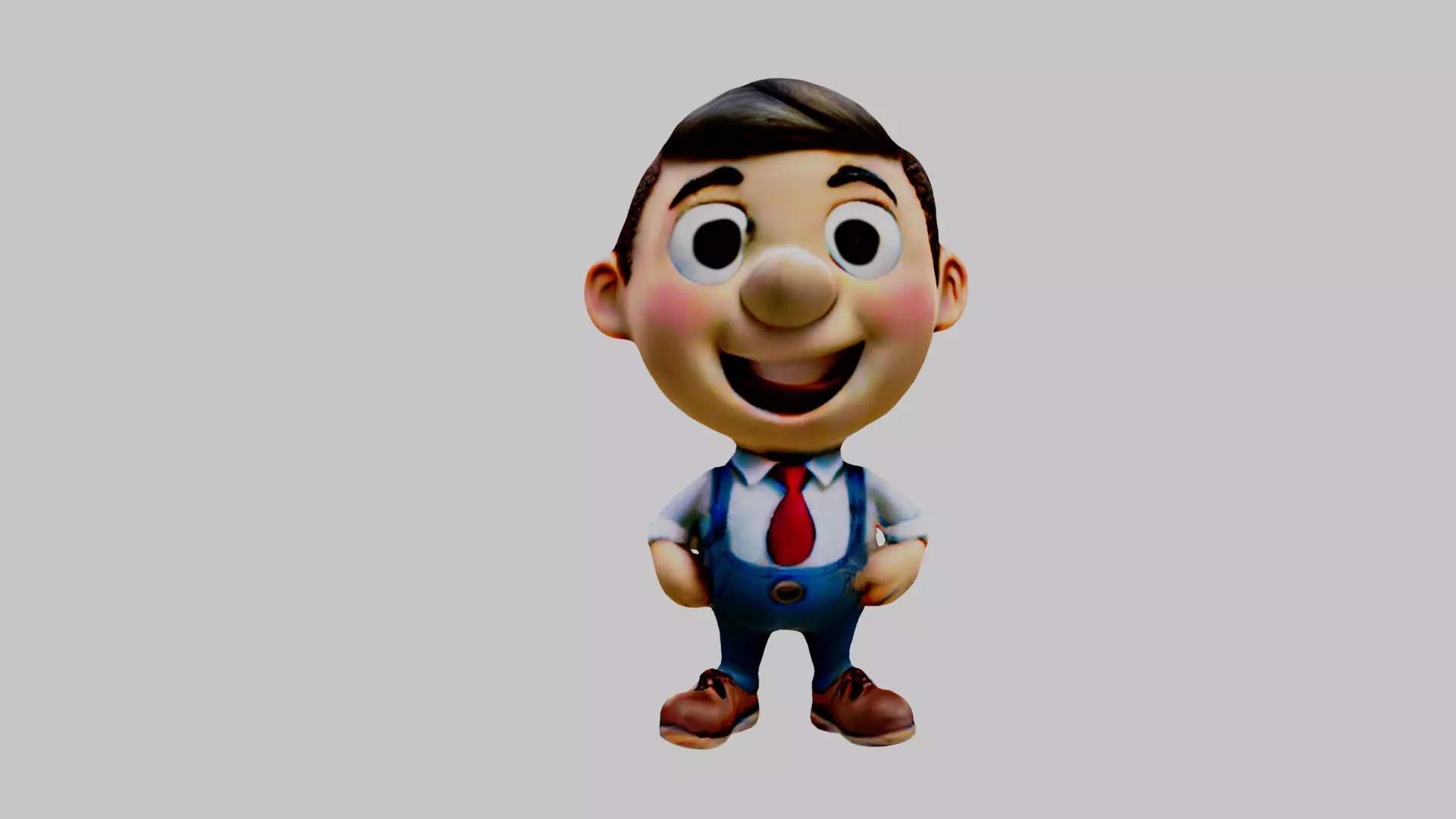  Cartoon Character Boy Low-poly 3D model_0