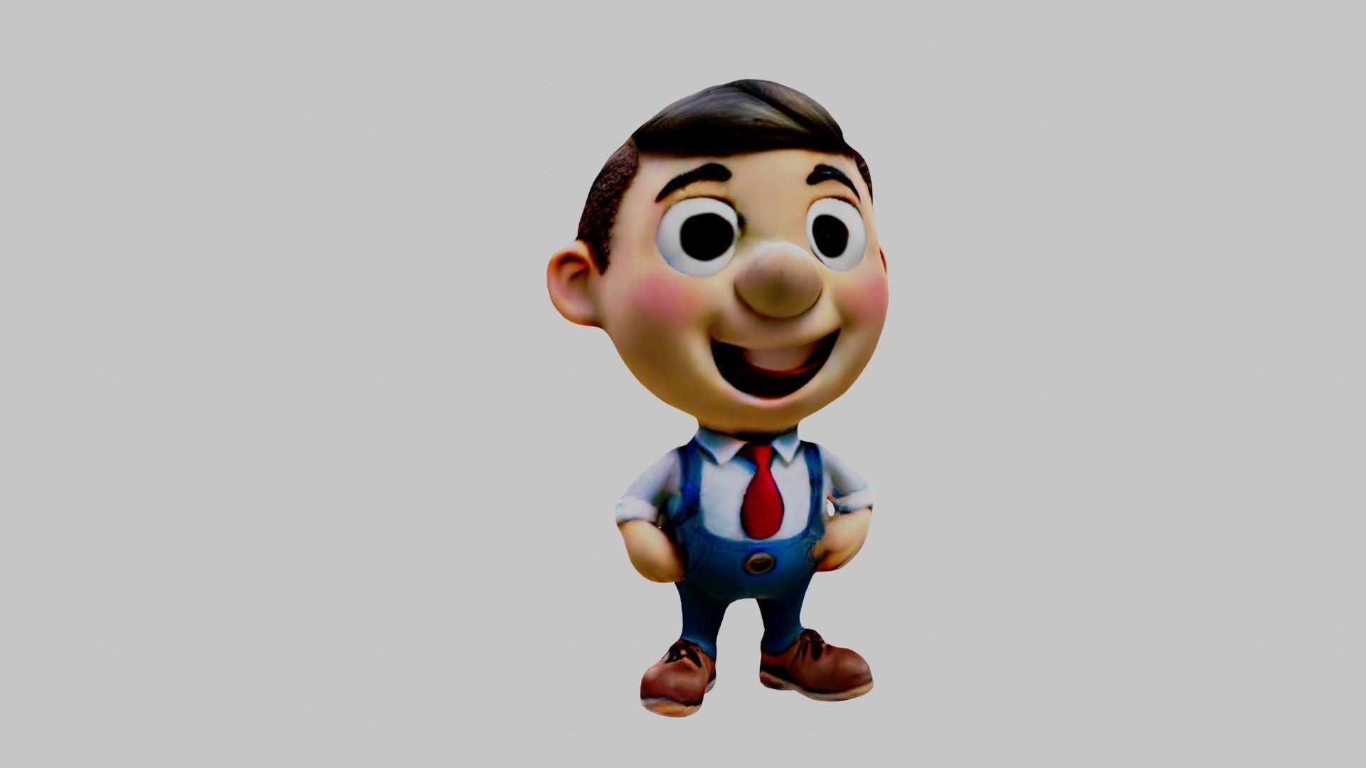  Cartoon Character Boy Low-poly 3D model_5