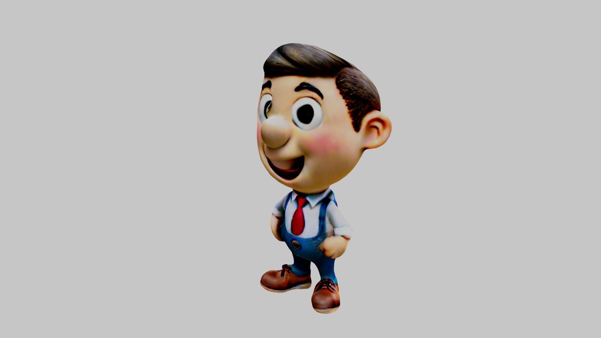  Cartoon Character Boy Low-poly 3D model_2