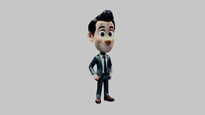  Cartoon Character Man Low-poly 3D model