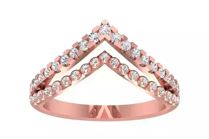 Women Wedding Double Curved Band Ring