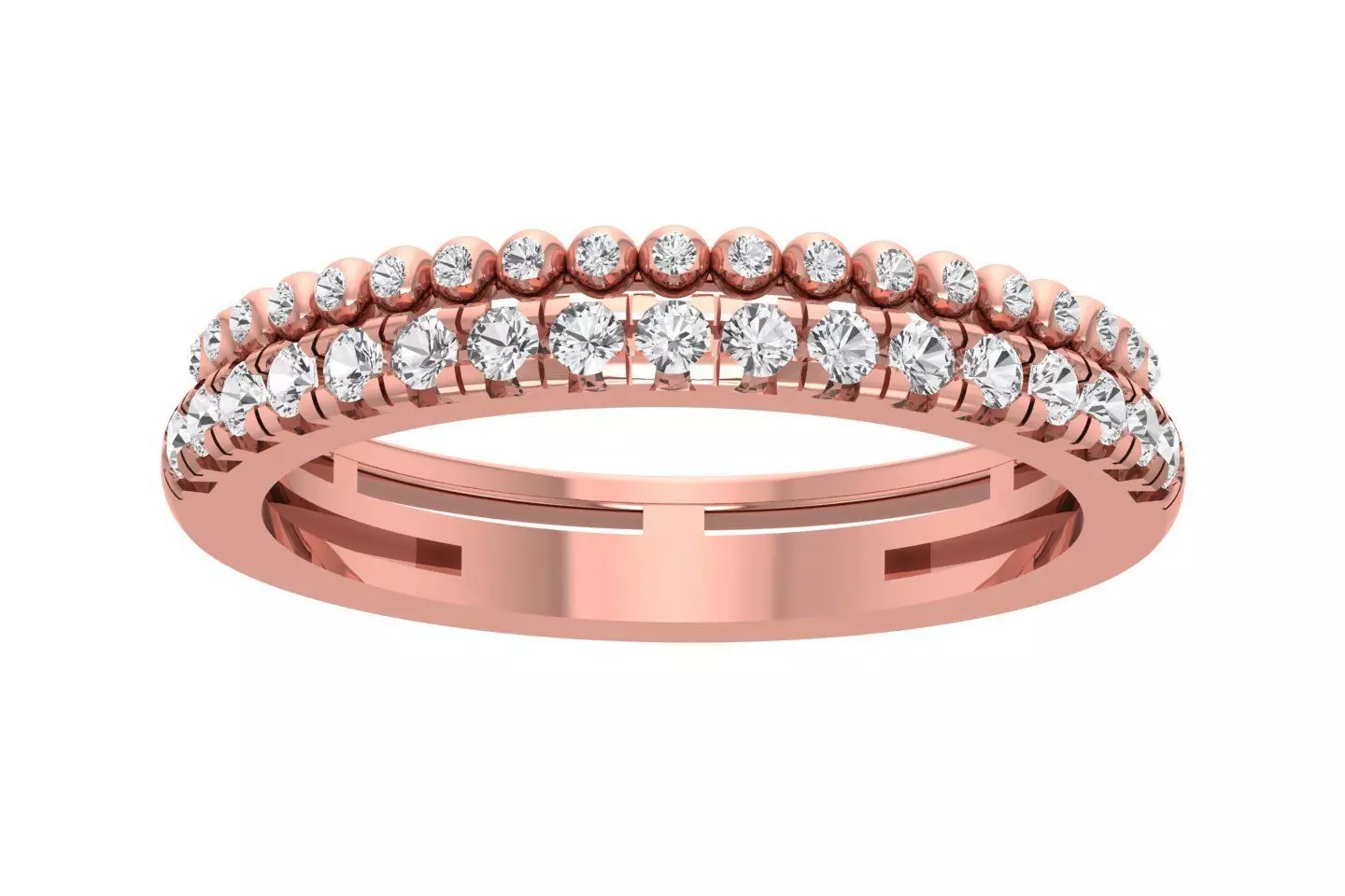 Women Wedding Double Band Ring 3D print model